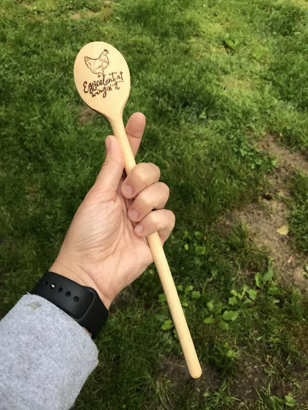 Eggcelent at Wingin' It Chicken Wooden Cooking Spoon