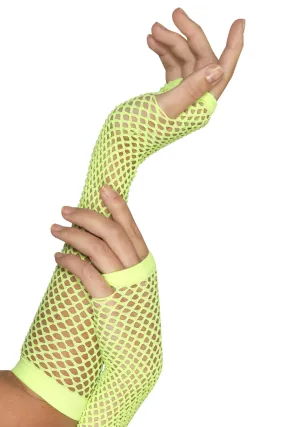 Fishnet Gloves, Neon Green