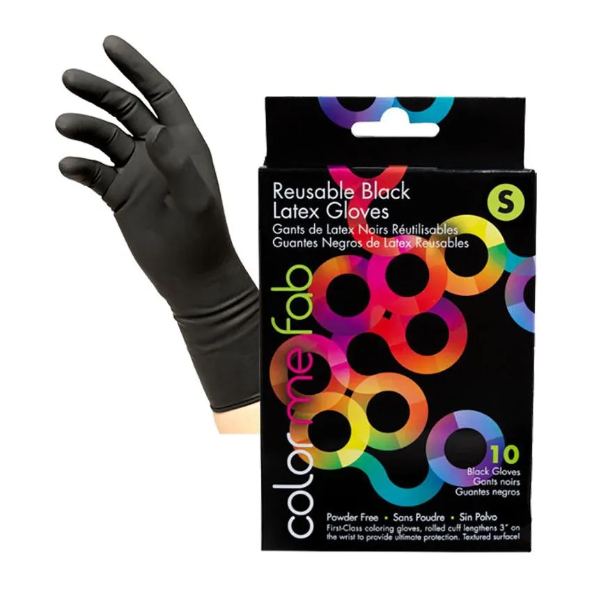 Framar Reusable Black Latex Gloves (Box of 10)