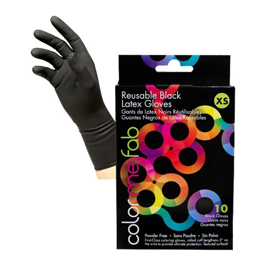 Framar Reusable Black Latex Gloves (Box of 10)