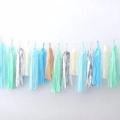 FROSTY BLUE tassel garland - various lengths