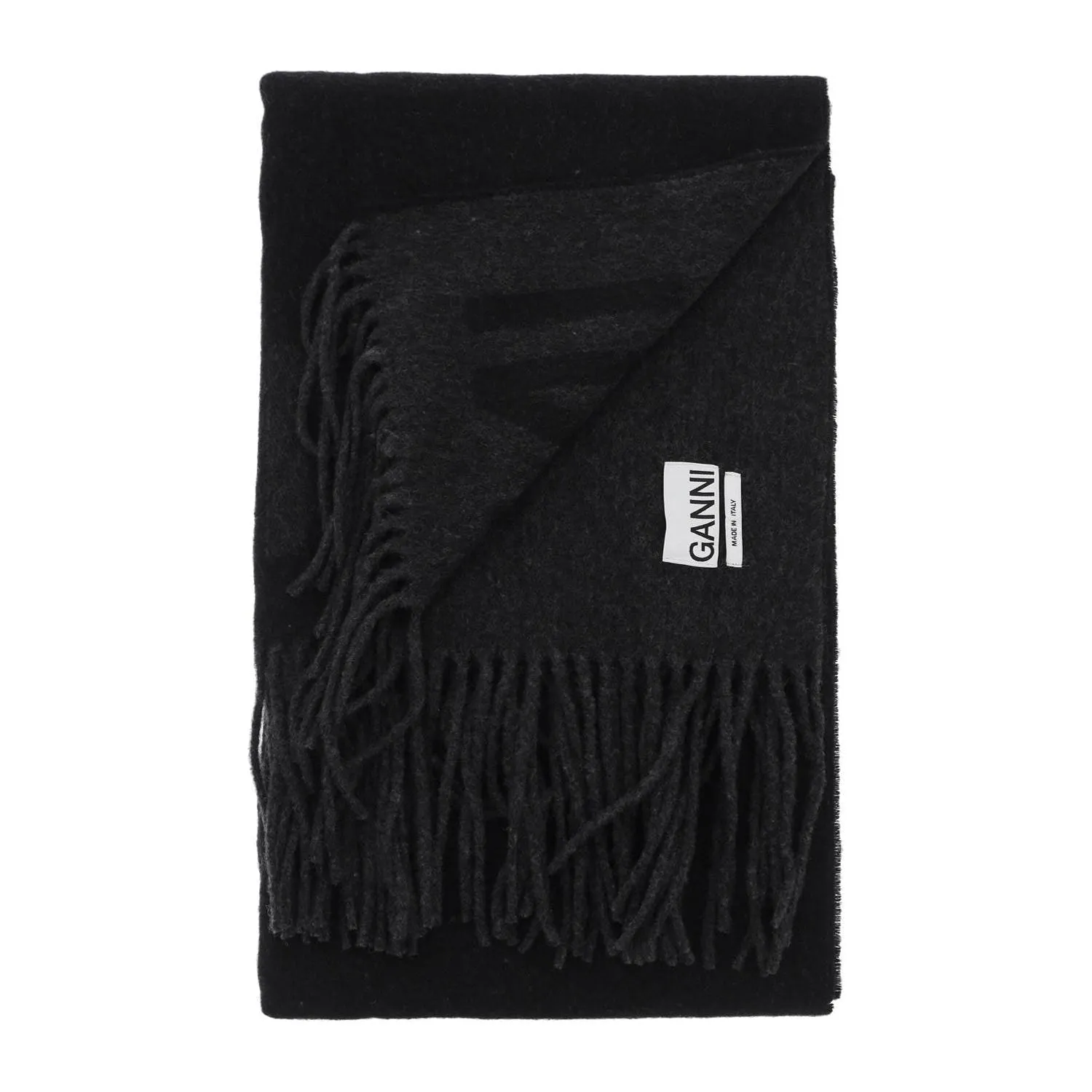 Ganni logo lettering scarf