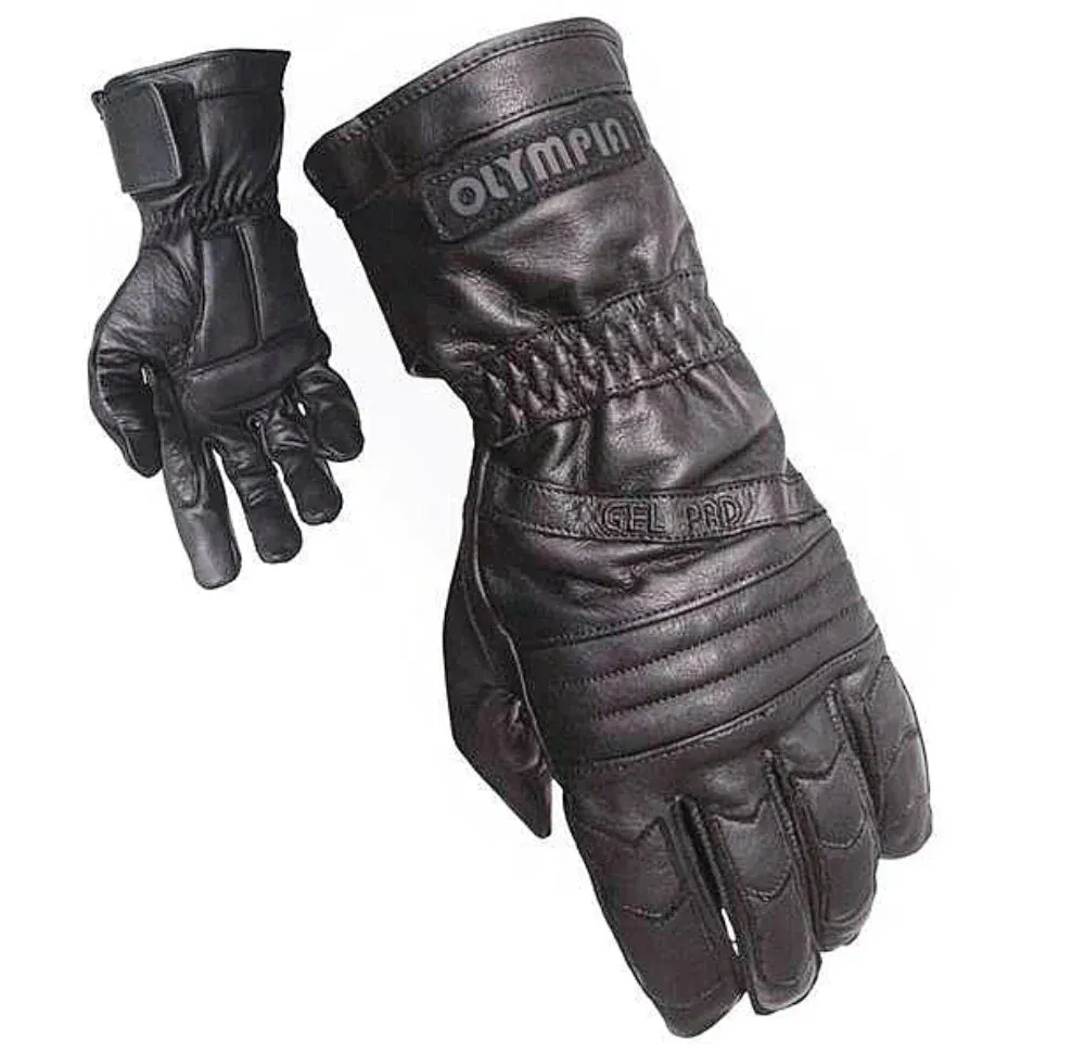 Gel Sport Leather Gauntlet Motorcycle Gloves | Olympia Sports