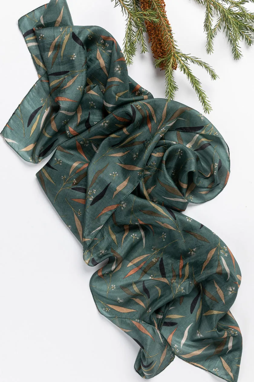 Gumleaf Silk Scarf - Green