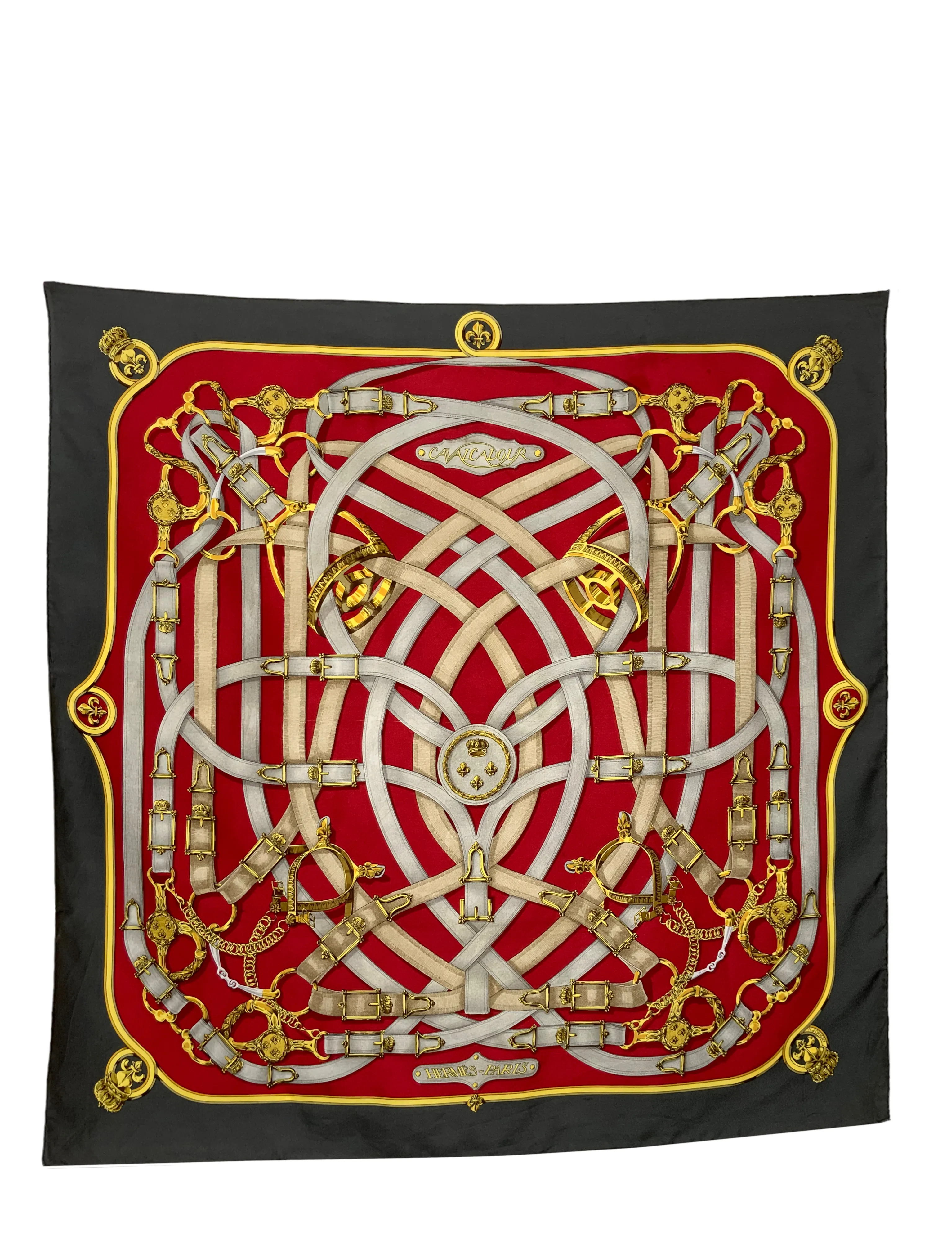 HERMES Cavalcadour Silk Scarf 90