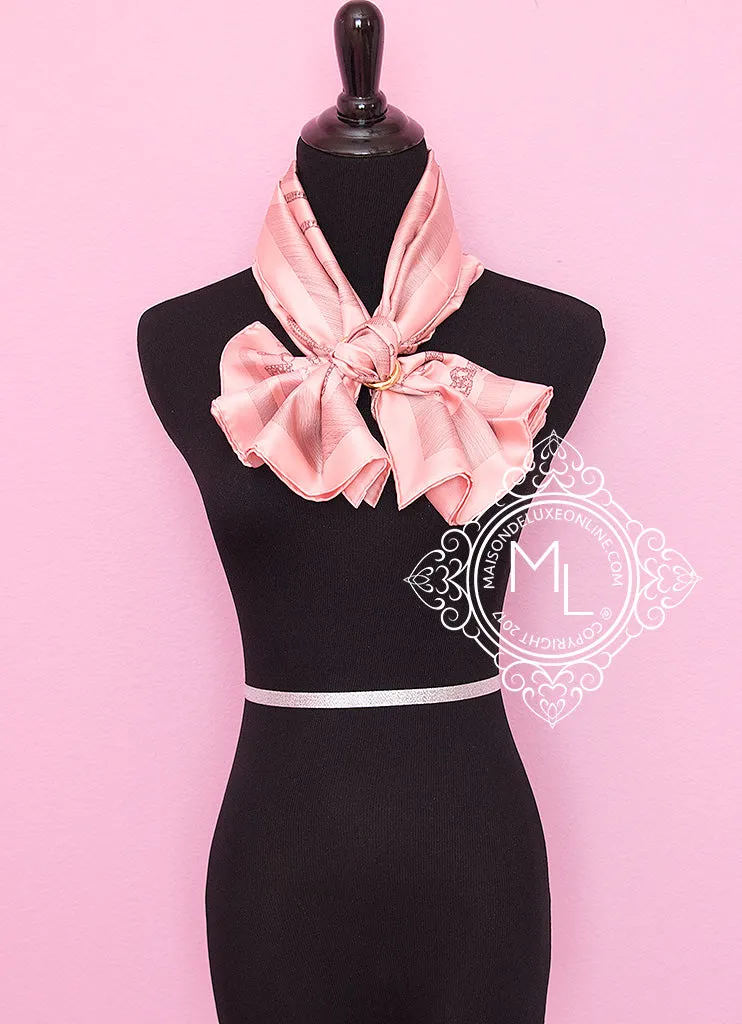 Hermes Pink Twill Silk 90 cm Etude pour une Parure de Gala Scarf