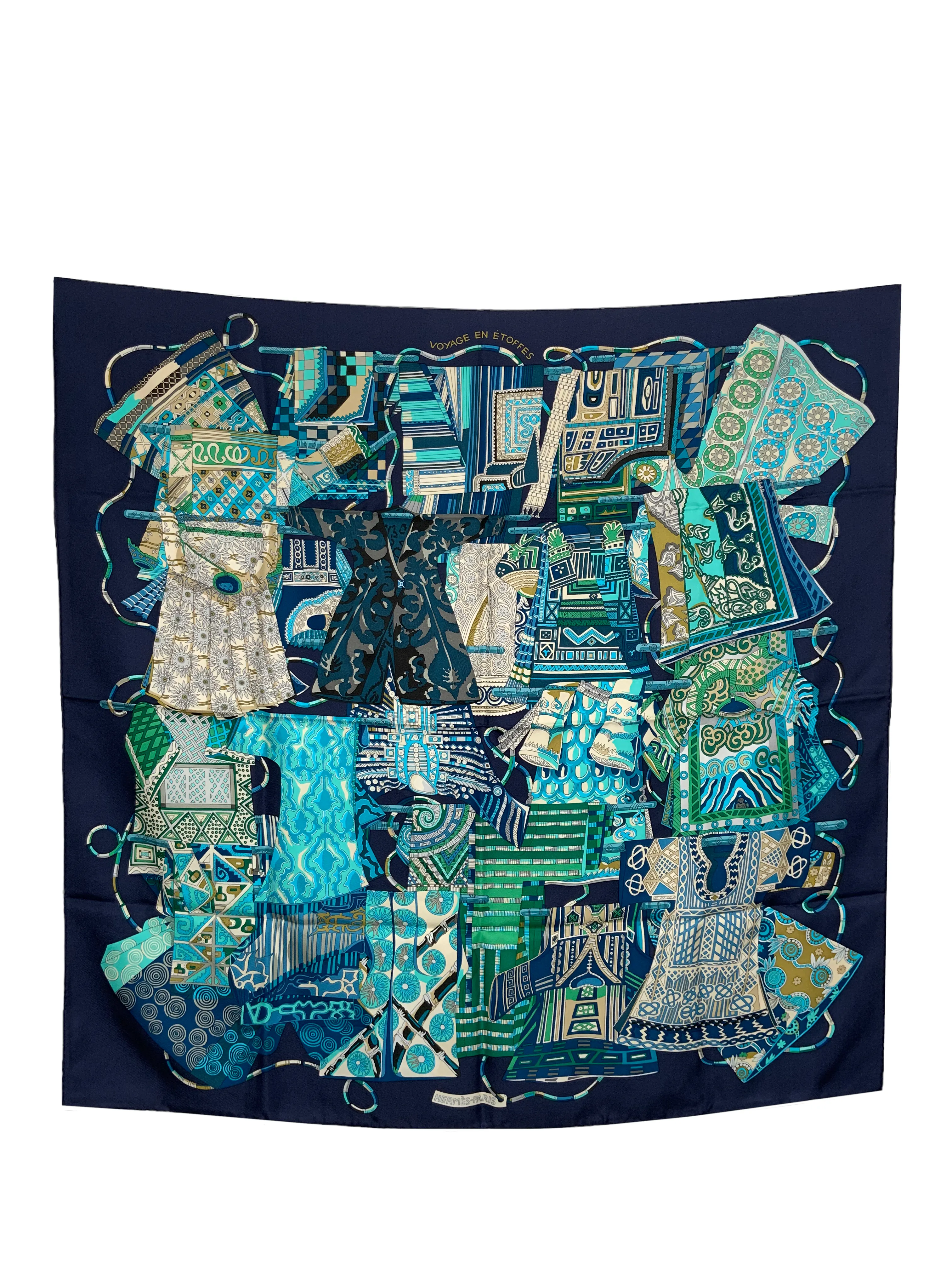 Hermes Voyage En Etoffes Silk Scarf 90