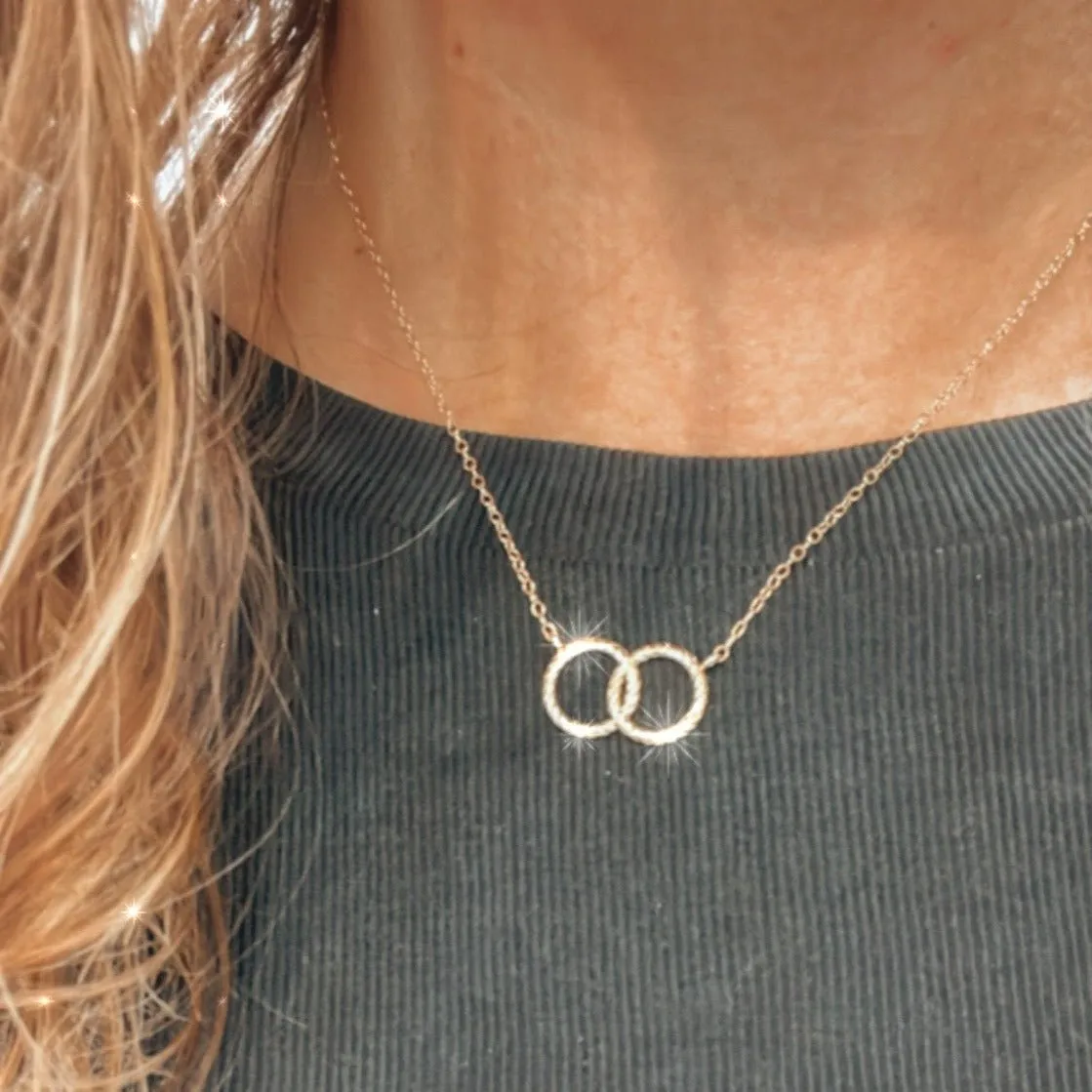 Intertwined Circles Necklace 14K Yellow Gold