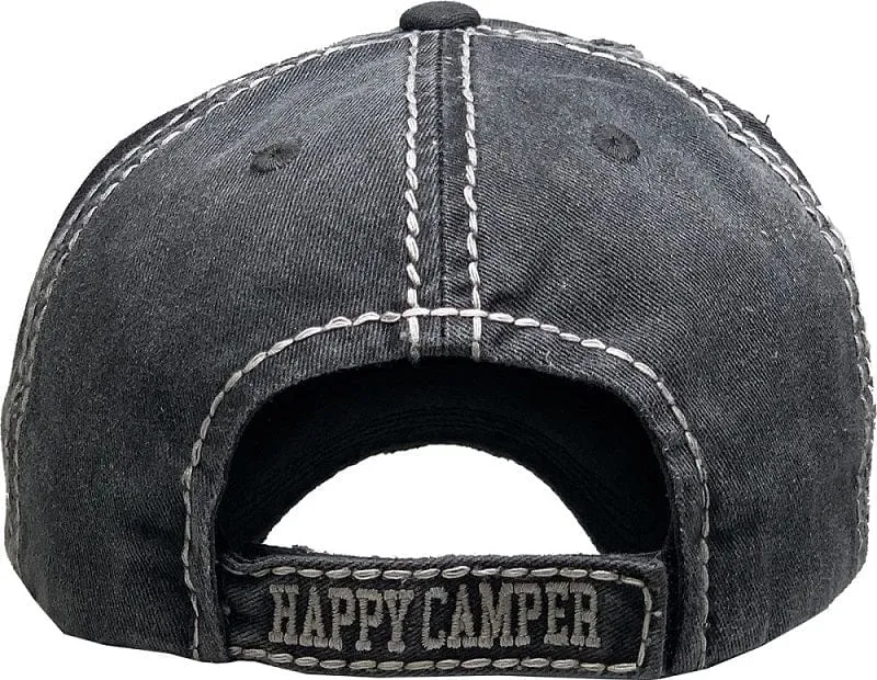 KBV1371 "Happy Camper" Vintage Washed Baseball Cap