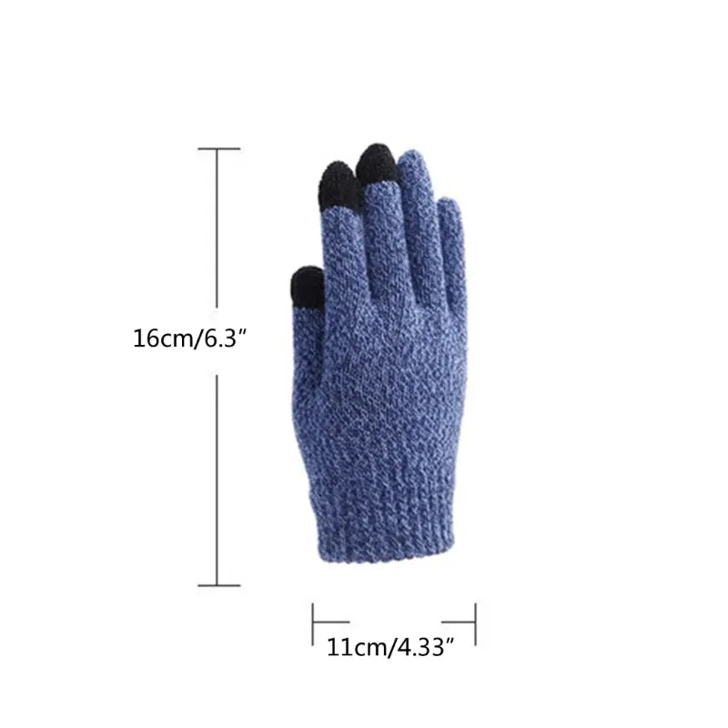 Kids Gloves Winter Touches Screen Gloves Knitted Children Mittens Boys Girls Warm Gloves Thickened Mittens Solid Color D7WF