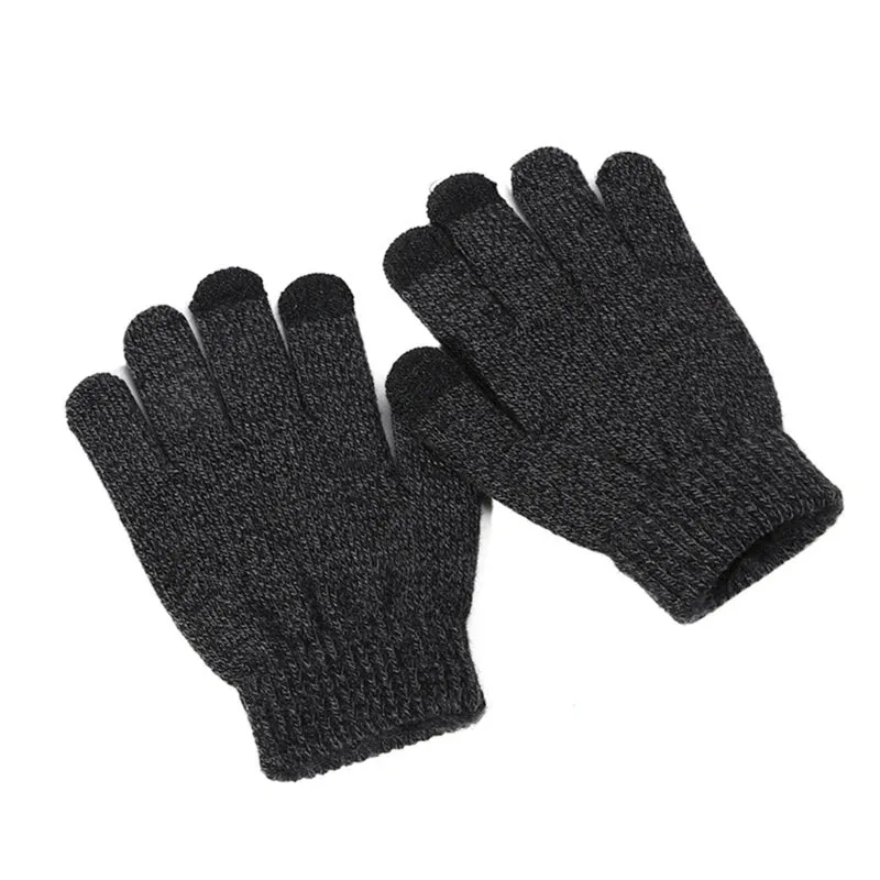 Kids Gloves Winter Touches Screen Gloves Knitted Children Mittens Boys Girls Warm Gloves Thickened Mittens Solid Color D7WF