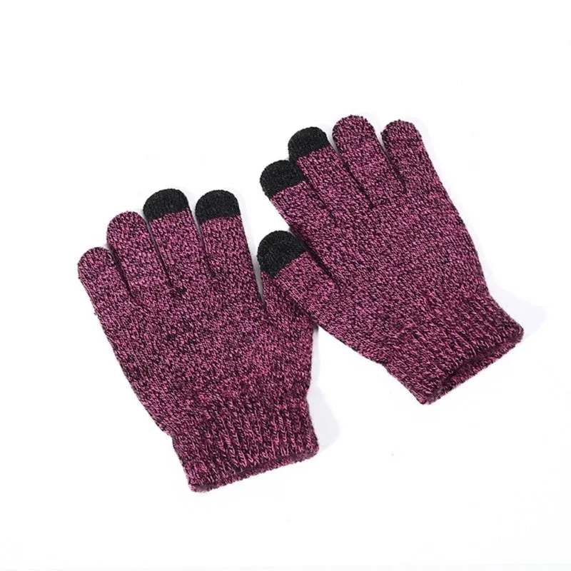 Kids Gloves Winter Touches Screen Gloves Knitted Children Mittens Boys Girls Warm Gloves Thickened Mittens Solid Color D7WF