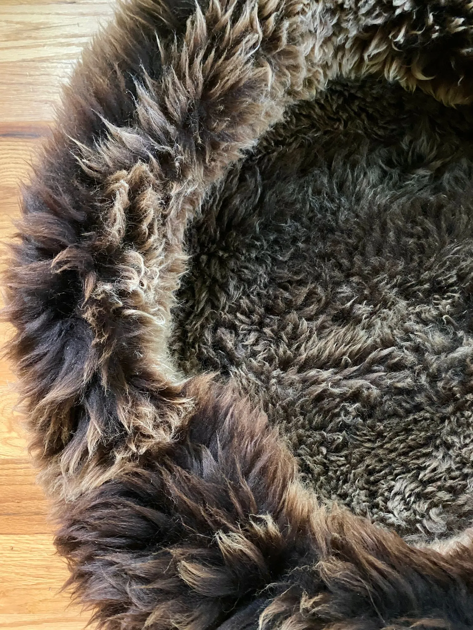 LARGE Brown Sheepskin Pet Bed