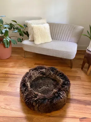 LARGE Brown Sheepskin Pet Bed