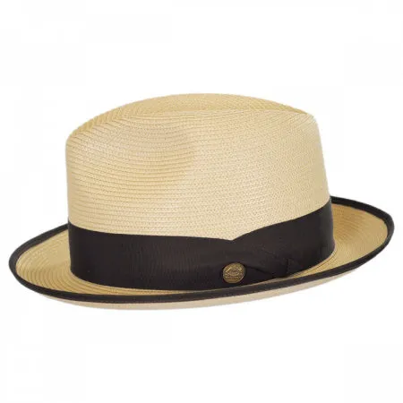 Latte Milan Straw Bound Fedora by Stetson