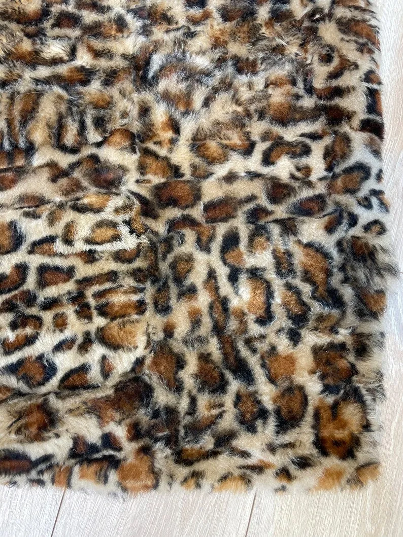 Leopard Pattern Natural Sheepskin Rug Rug for Bedroom, Sexy Area Rug