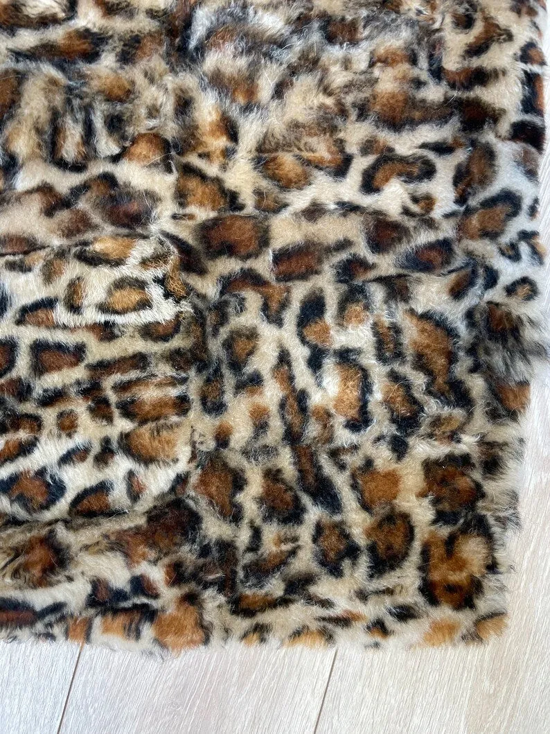 Leopard Pattern Natural Sheepskin Rug Rug for Bedroom, Sexy Area Rug