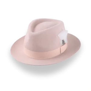 Light Pink Fedora with Medium Crown in Luxurious Fur Felt | The Clubber