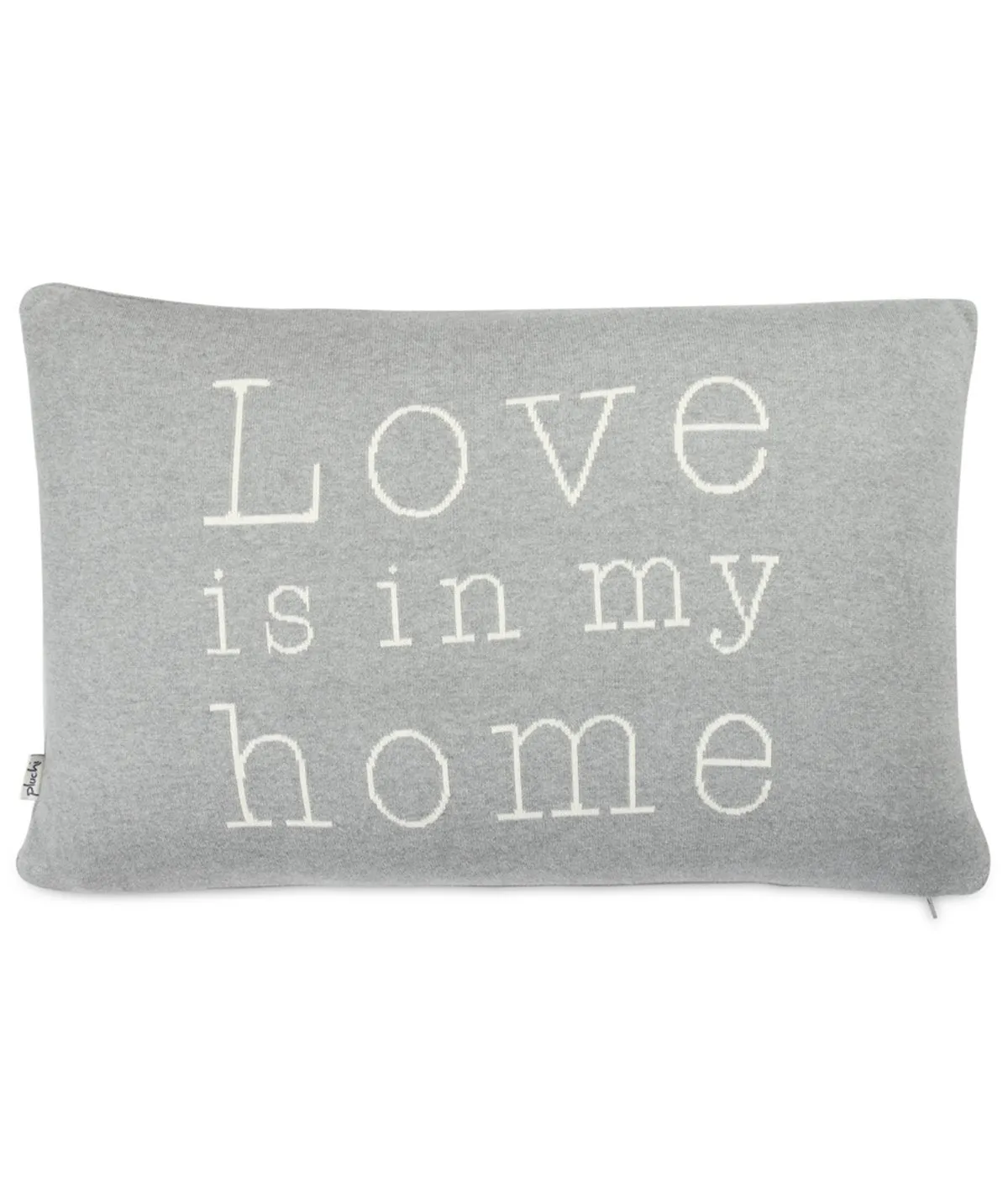 Love Is In My Home Cotton Knitted Decorative Light Grey Melange & Natural Color 16 x 24 Inches Pillow Covers