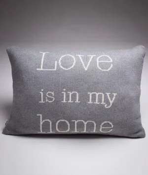 Love Is In My Home Cotton Knitted Decorative Light Grey Melange & Natural Color 16 x 24 Inches Pillow Covers