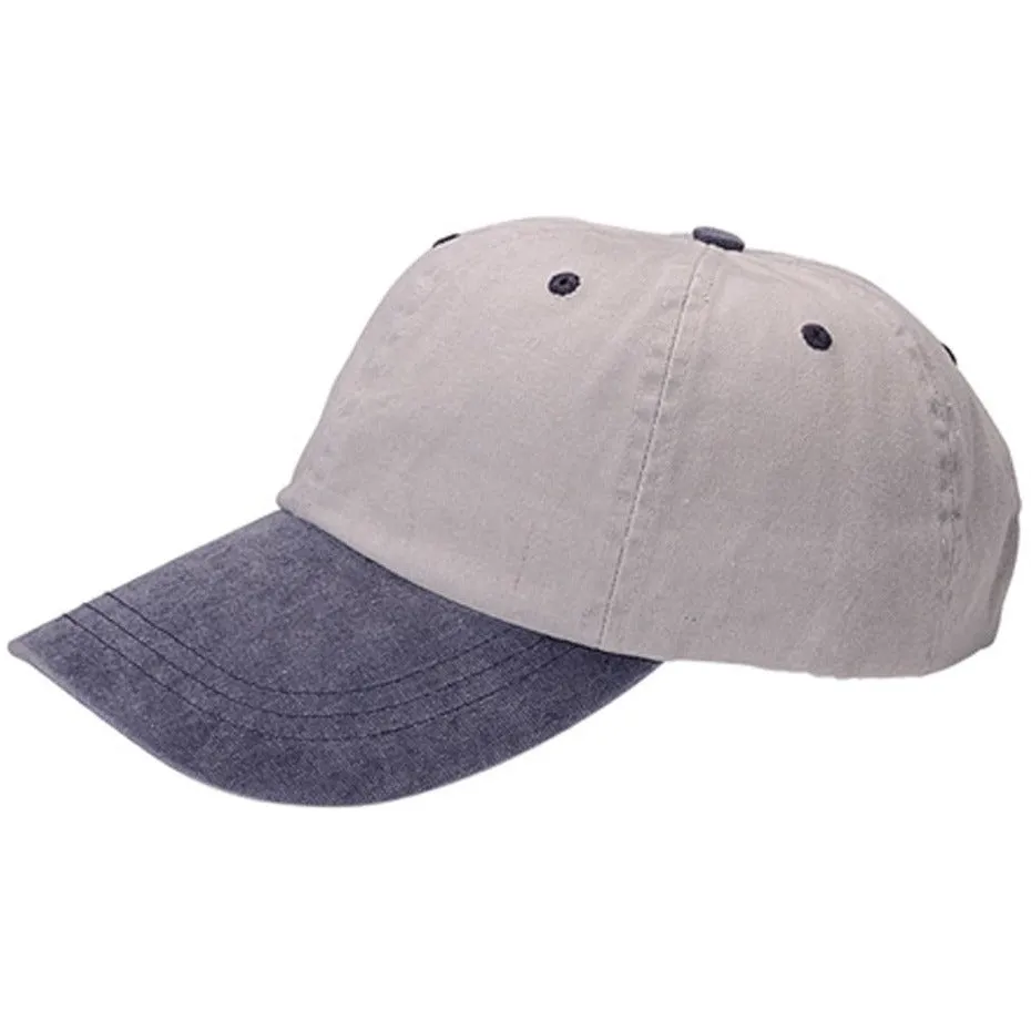 Low Profile Unstructured Pigment Dyed Cotton Twill Adjustable Strapback Baseball Cap