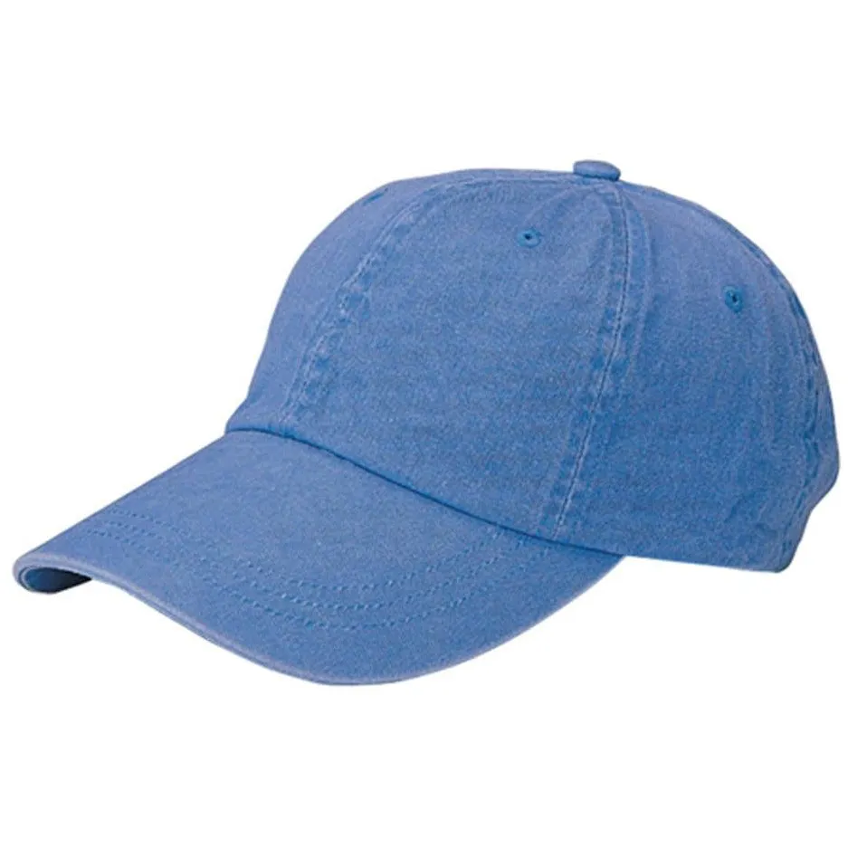 Low Profile Unstructured Pigment Dyed Cotton Twill Adjustable Strapback Baseball Cap