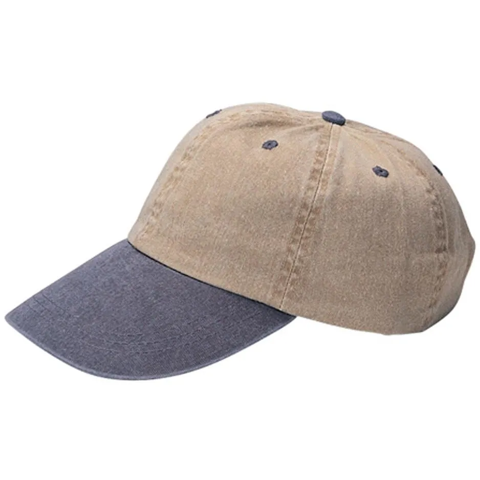 Low Profile Unstructured Pigment Dyed Cotton Twill Adjustable Strapback Baseball Cap