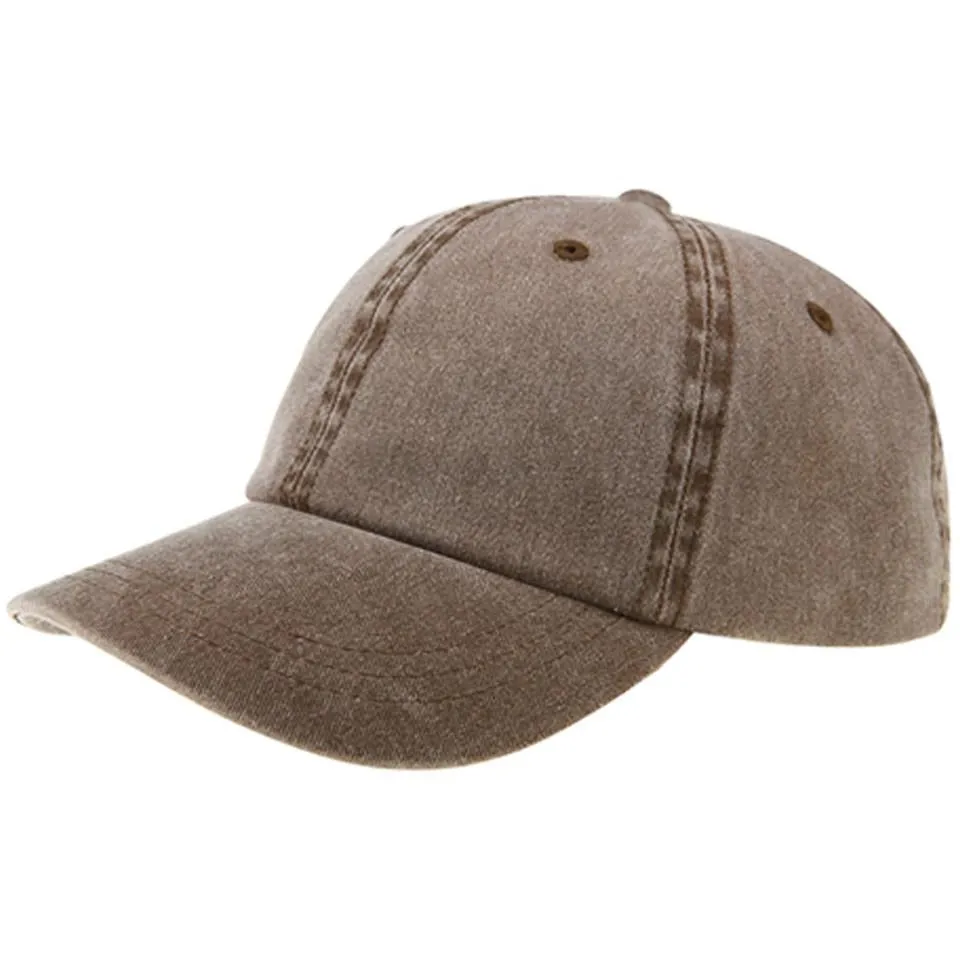 Low Profile Unstructured Pigment Dyed Cotton Twill Adjustable Strapback Baseball Cap