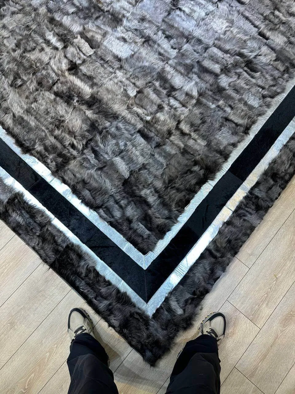 Luxury Large Fluffy Sheepskin Area Rug, Real Sheep Leather Handmade Soft Rug