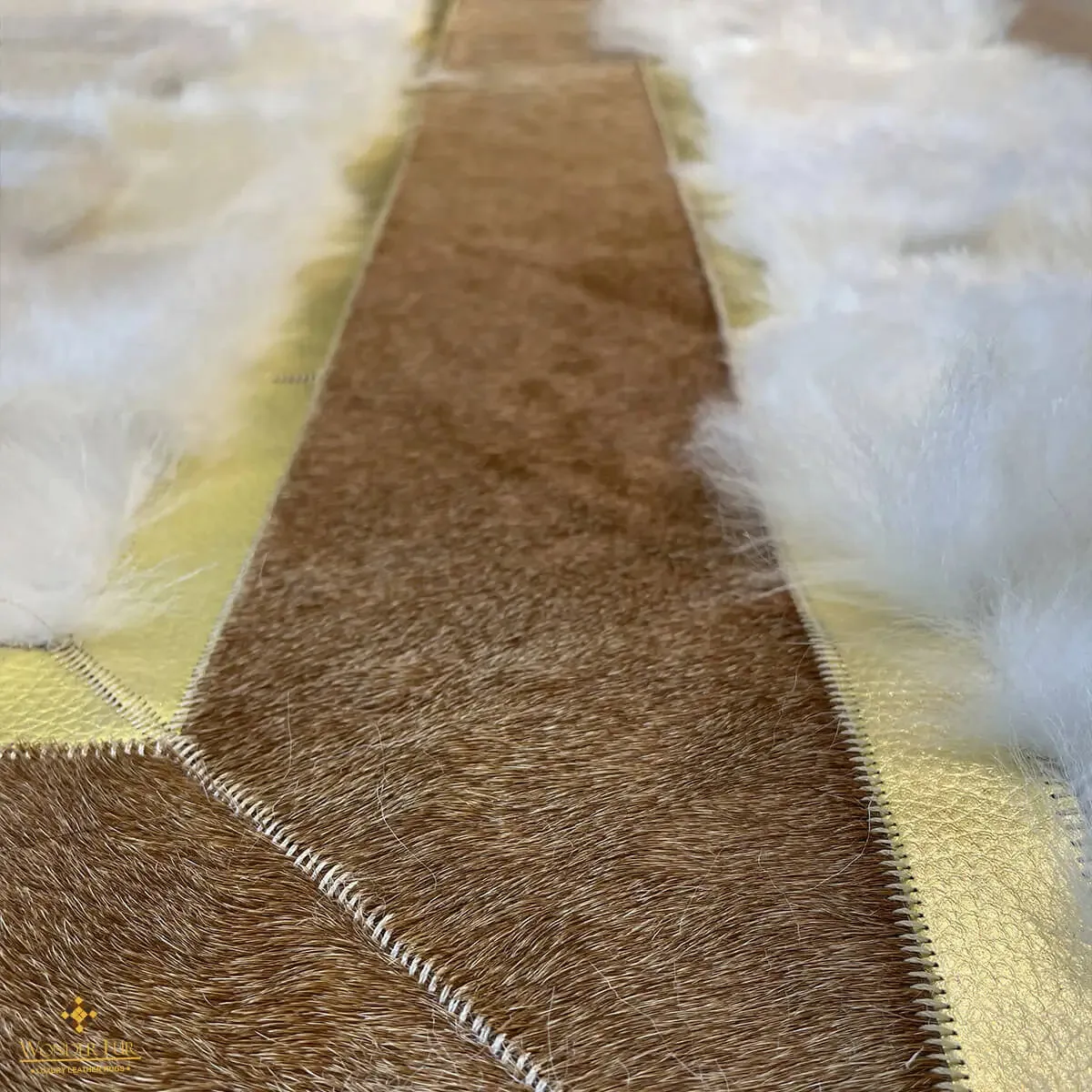 Luxury Sheepskin White Gold Fur Fluffy Area Rug,Natural Decorative Rug