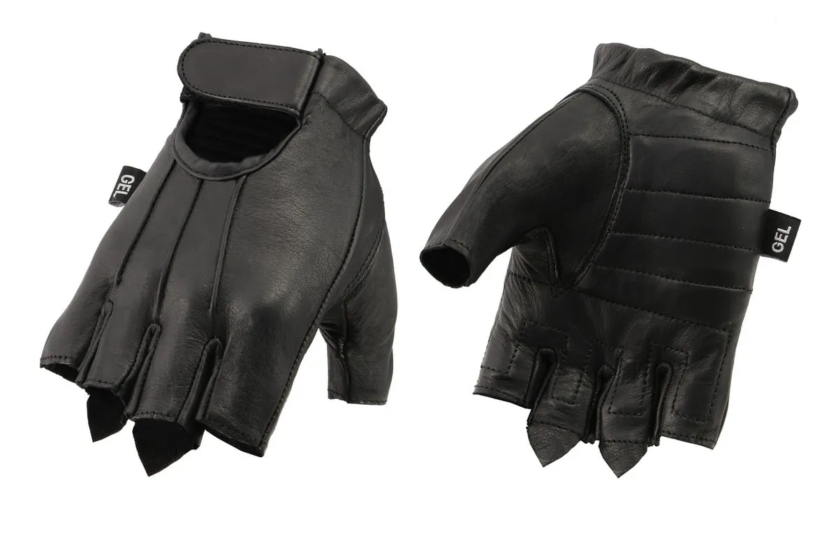 M Boss Motorcycle Apparel BOS37563 Men's Black Welted Gel Palm Leather