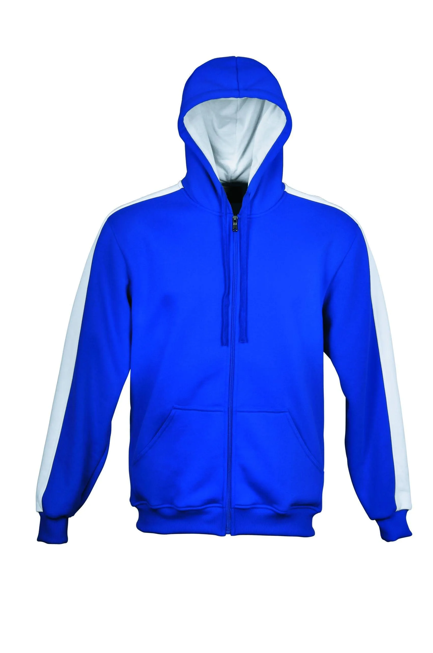 Mens Contrast Fleece Hoodie - Royal/White