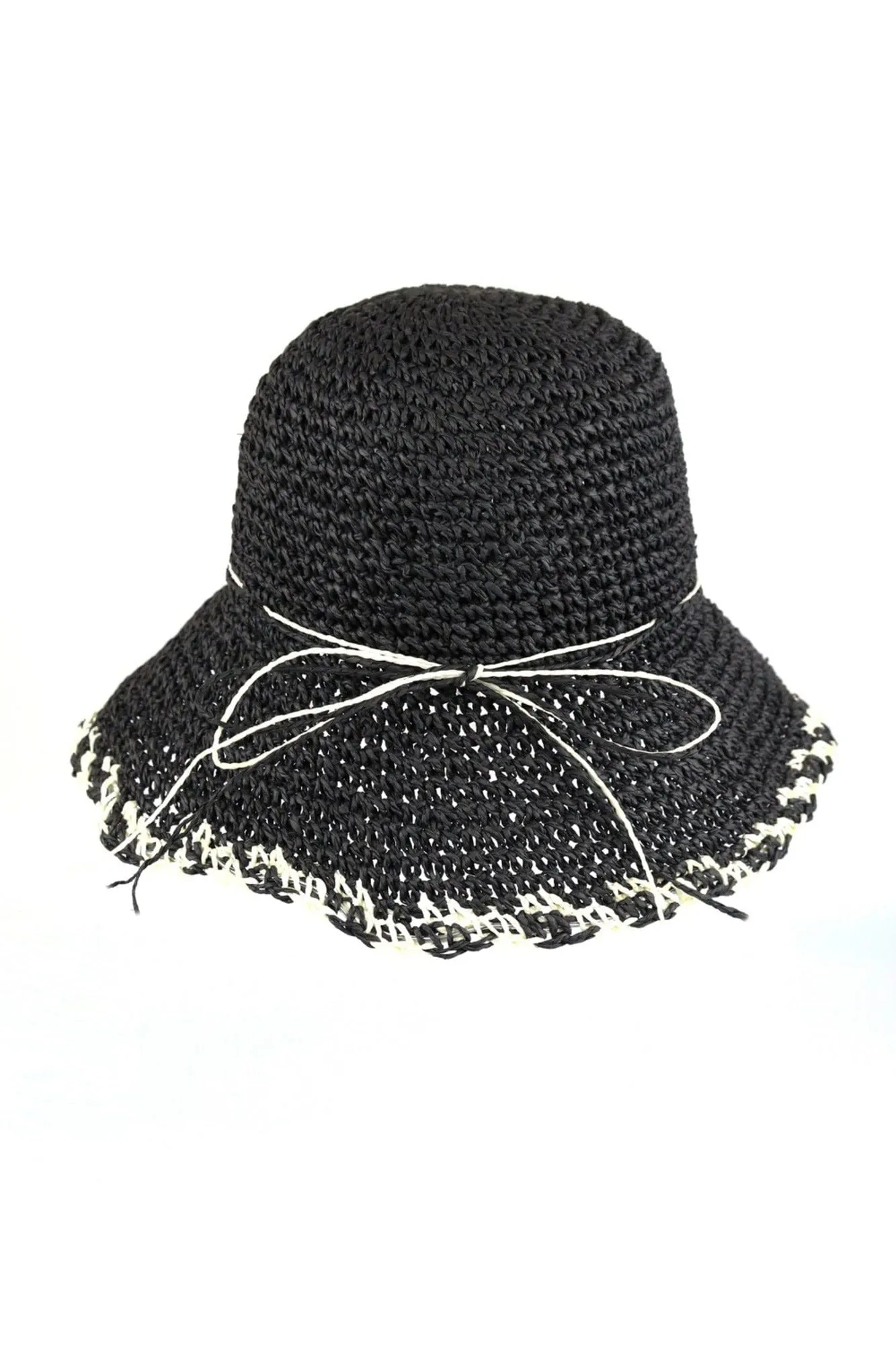 MH0170 Lucia Edge Detailed Straw Bucket Hat