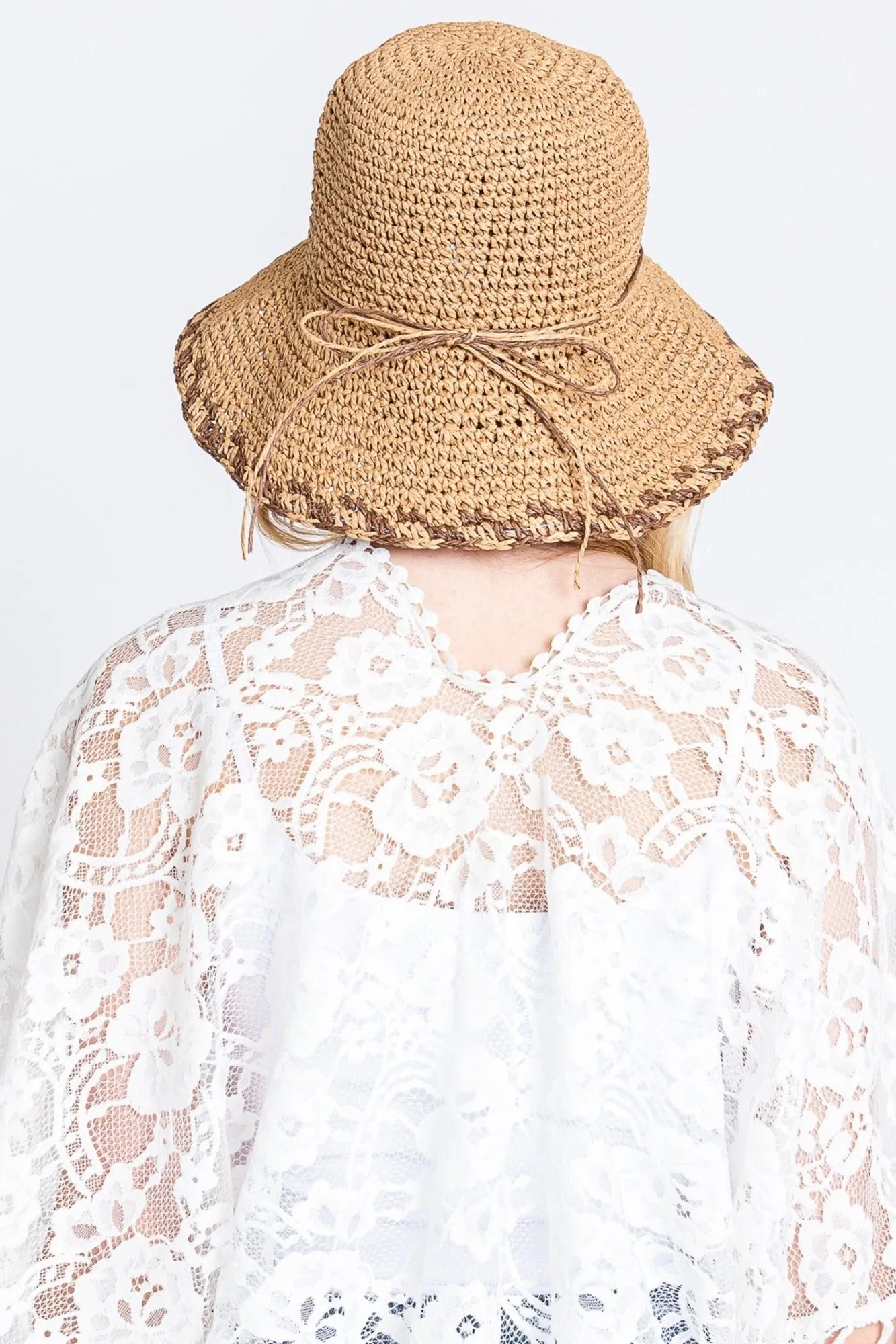 MH0170 Lucia Edge Detailed Straw Bucket Hat