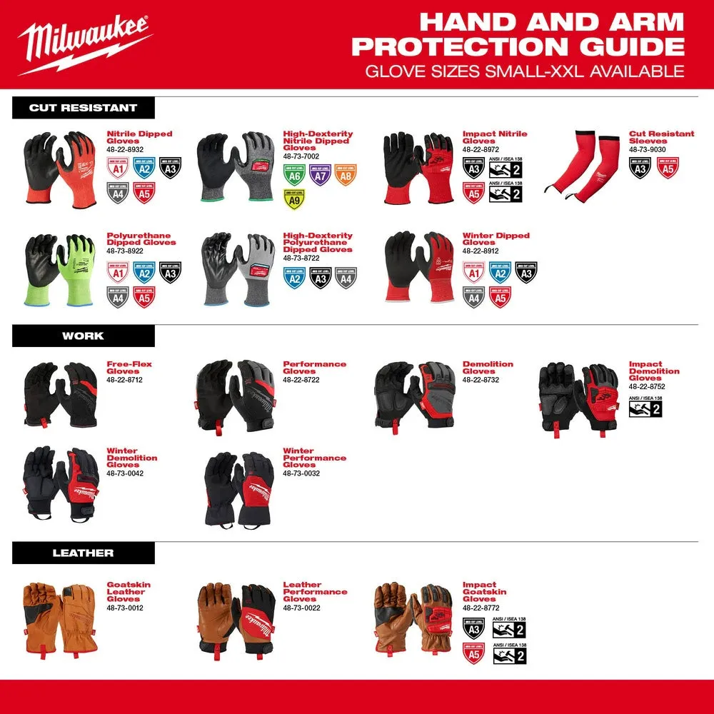 Milwaukee 48-73-7002B 12 Pair Cut Level 6 High-Dexterity Nitrile Dipped Gloves - L