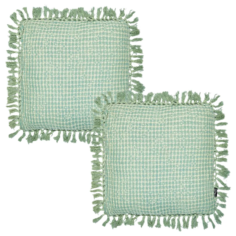 Neo Mint Tassel Decorative Throw Scatter Cushion - 45 x 45cm