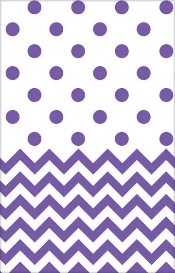 New Purple Chevron Plastic Tablecover 1.37m x 2.59m Each