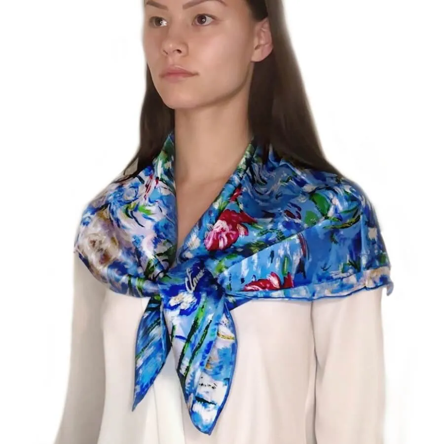 Oil Paint Silk Scarf| Oil Paint Water Lily