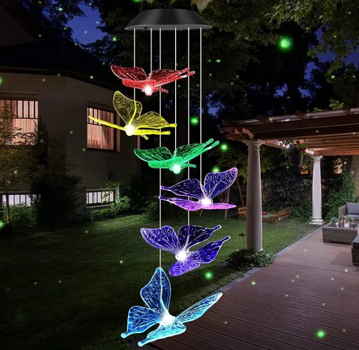 Outdoor Solar Butterfly Wind Chime Decoration