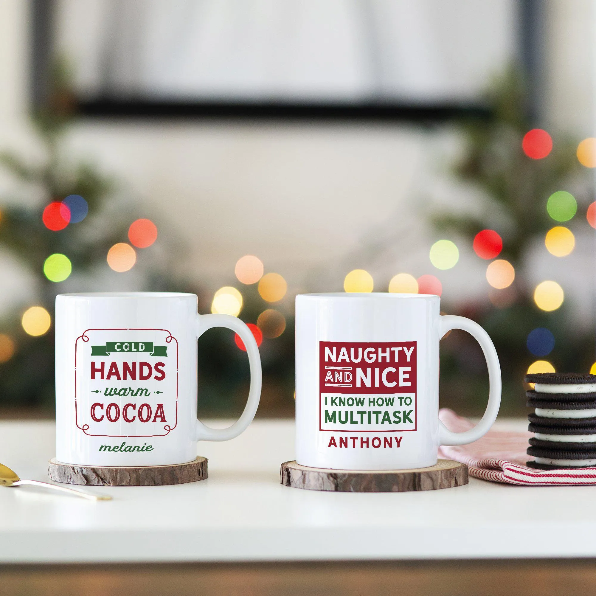 Personalized Festive Holiday Mugs