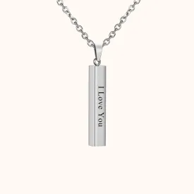 Personalized Name Bar Memorial Necklace Silver | Jovivi