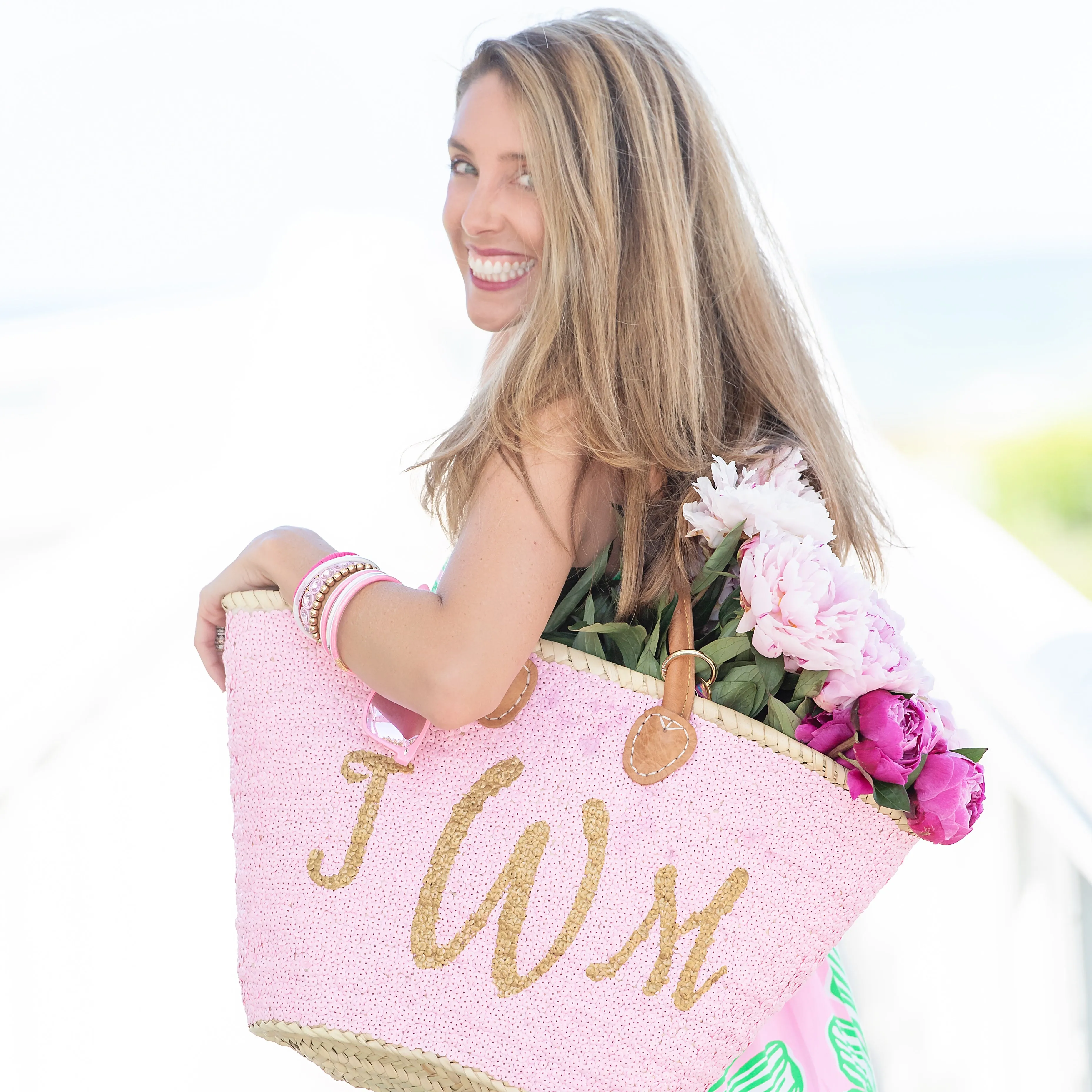 PINK All-Sequin Beach Bag | Large