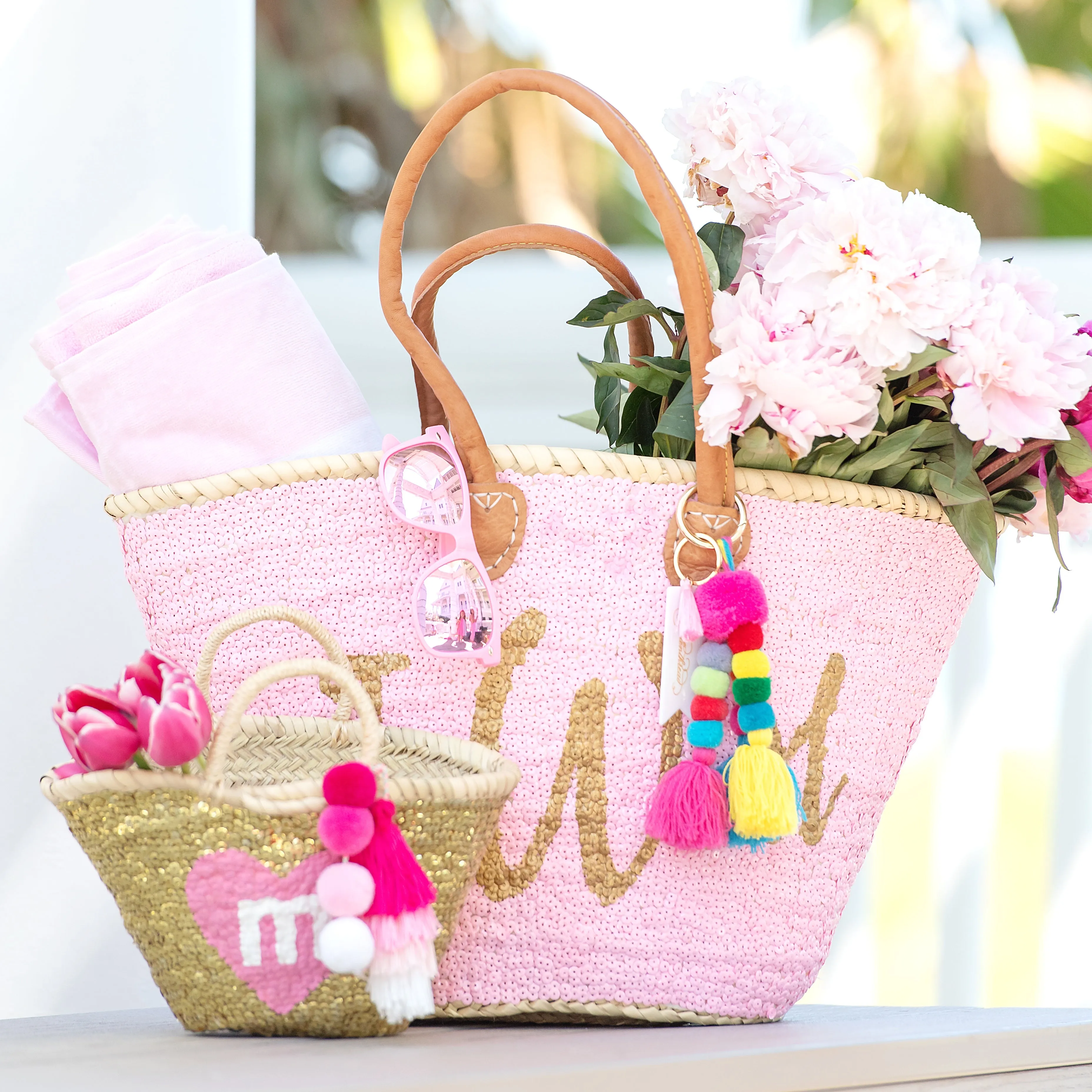 PINK All-Sequin Beach Bag | Large