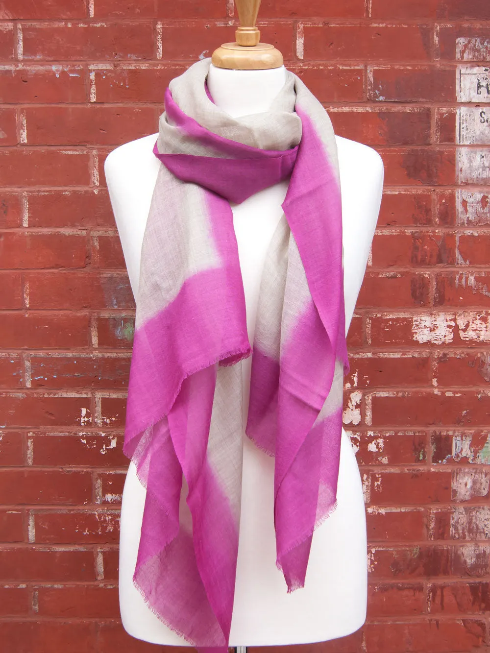 Pink Thin Square Wool Scarf