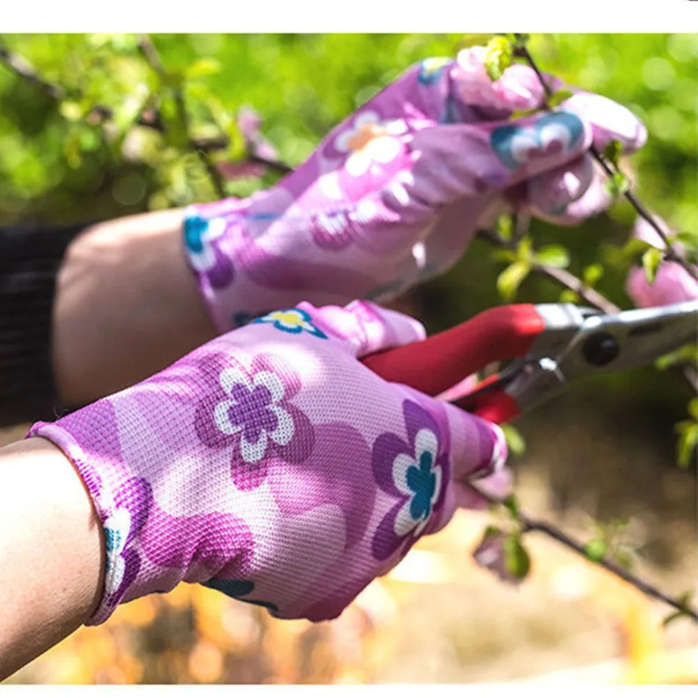 Planting Yard Cleaning Palm-Coated Floral Garden Gloves Women Non-Slip Working Gloves Non-Slip Household Labor Protection Gloves