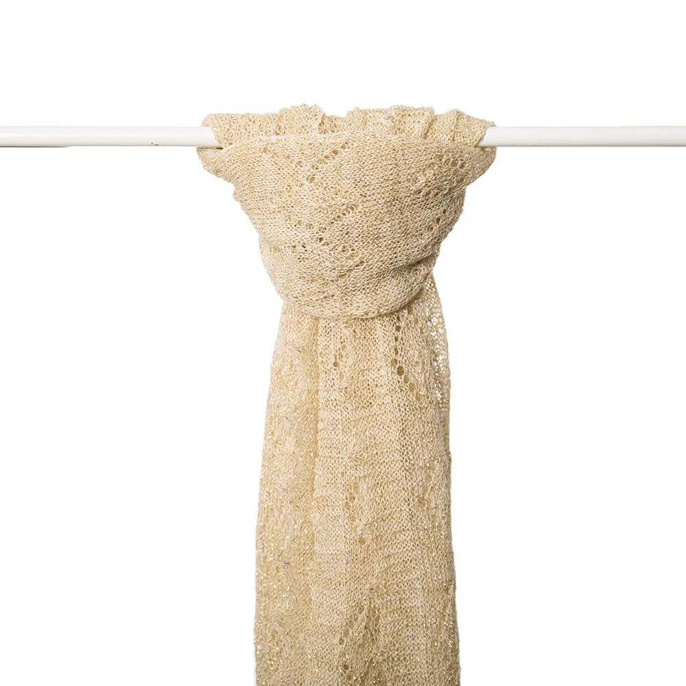 Pretty Wool Glitter Stole - Natural/Gold