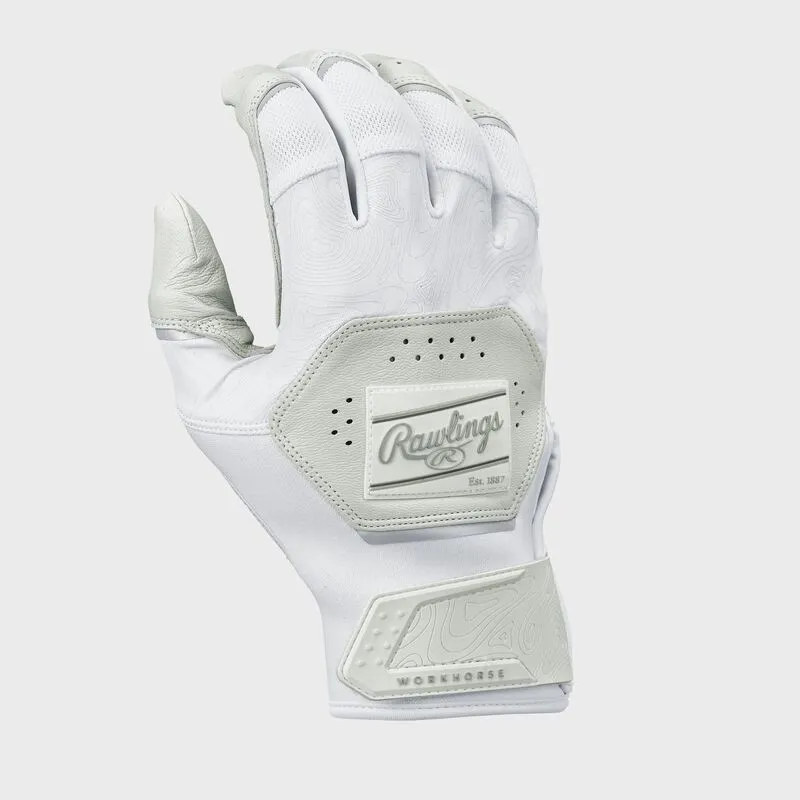 Rawlings Workhorse Batting Gloves | Adult | White