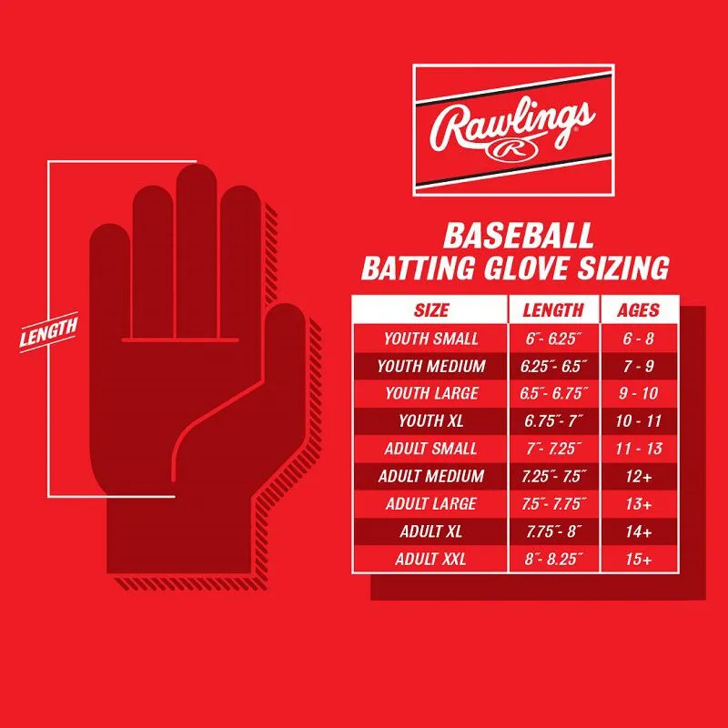 Rawlings Workhorse Batting Gloves | Adult | White