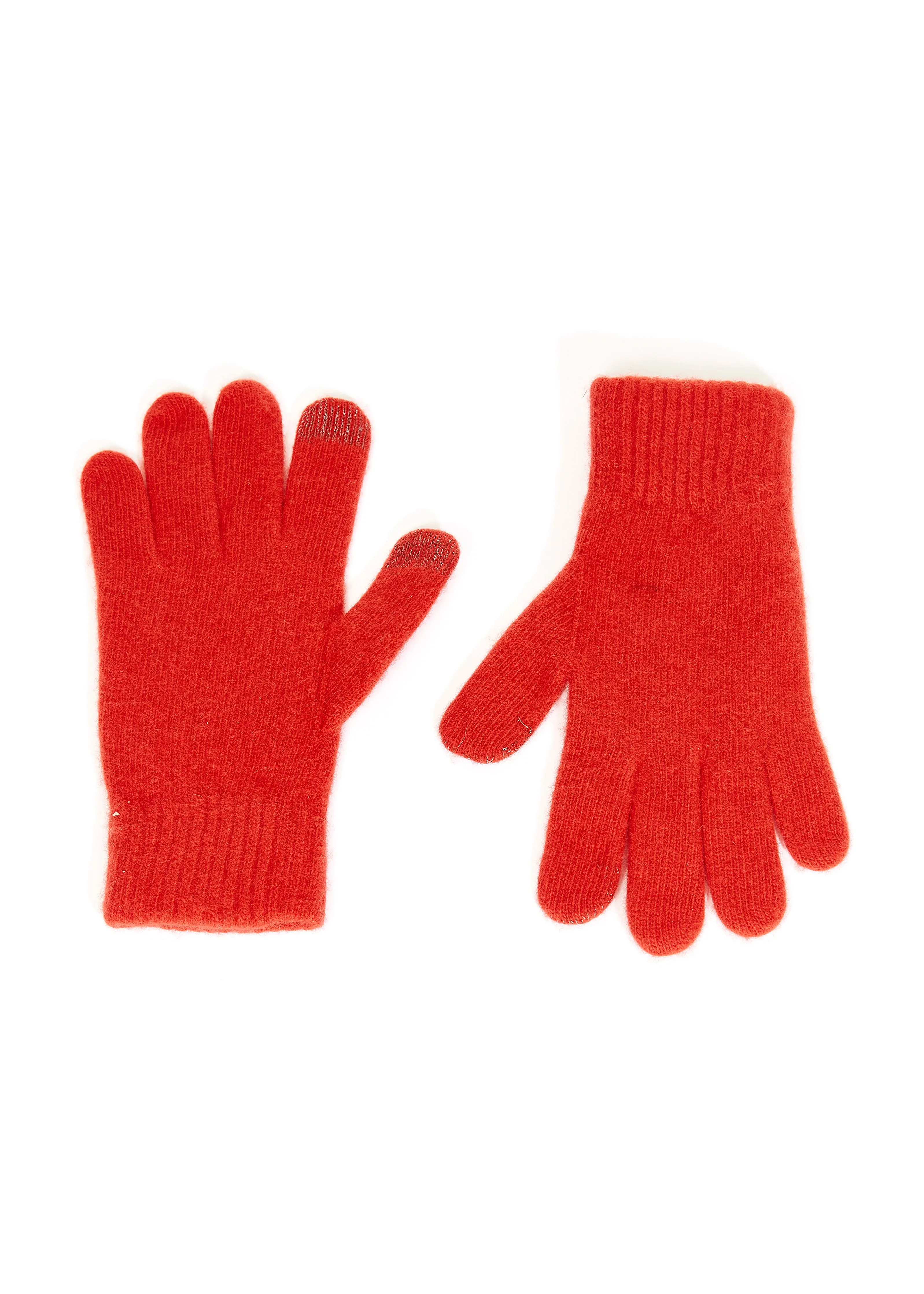 Red Mens Wool and Cashmere Mix Gloves