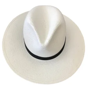 SAN SEBASTIAN PACKABLE STRAW FEDORA WHITE